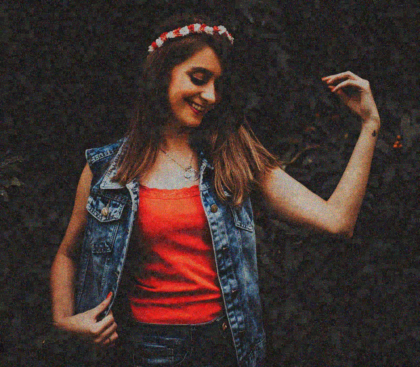 Low light grainy video frame placeholder